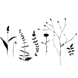 Botanical Wild Flowers Set Reusable Stencil Sizes A5 A4 A3 Craft Flora Nature Shabby Chic / Wild12