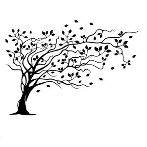 Stencil riutilizzabile con motivo a vento di salice, decorazione murale artistica T51