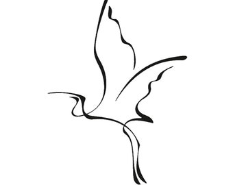 FLYING HERON SKETCH Reusable Stencil Sizes A5 A4 A3 Craft Kids Room / Kids145