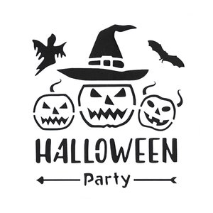 HALLOWEEN Party Quote Reusable Stencil Sizes A5 A4 A3 Bats Pumpkins Decoration / H1