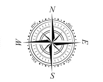 Wind Rose Navigation Compass Reusable Stencil A5 A4 A3 Travel Craft Paint Wood / Compass