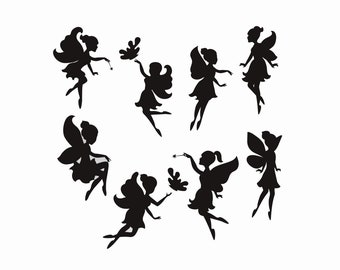 Set of 8 Fairies Fairy Reusable Stencil A5 A4 A3 Girls Art Child Room / Kids12