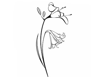 LILY FLOWER Reusable Stencil Sizes A5 A4 A3 Romantic Shabby