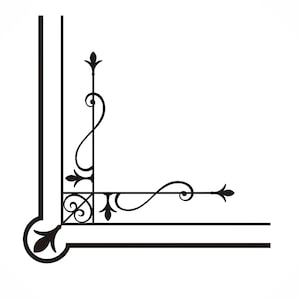 Antique corner ornament border Reusable Stencil  Sizes A5 A4 A3 Shabby Chic DIY / COR11