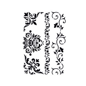 Set of Borders Flowers Reusable Stencil Size A3 A4 A5 Stencil Shabby Chic Ornaments / DECO5