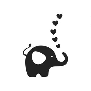 Sweet Elephant Hearts Reusable Stencil Sizes A5 A4 A3 Wall Decor Kids / Kids8