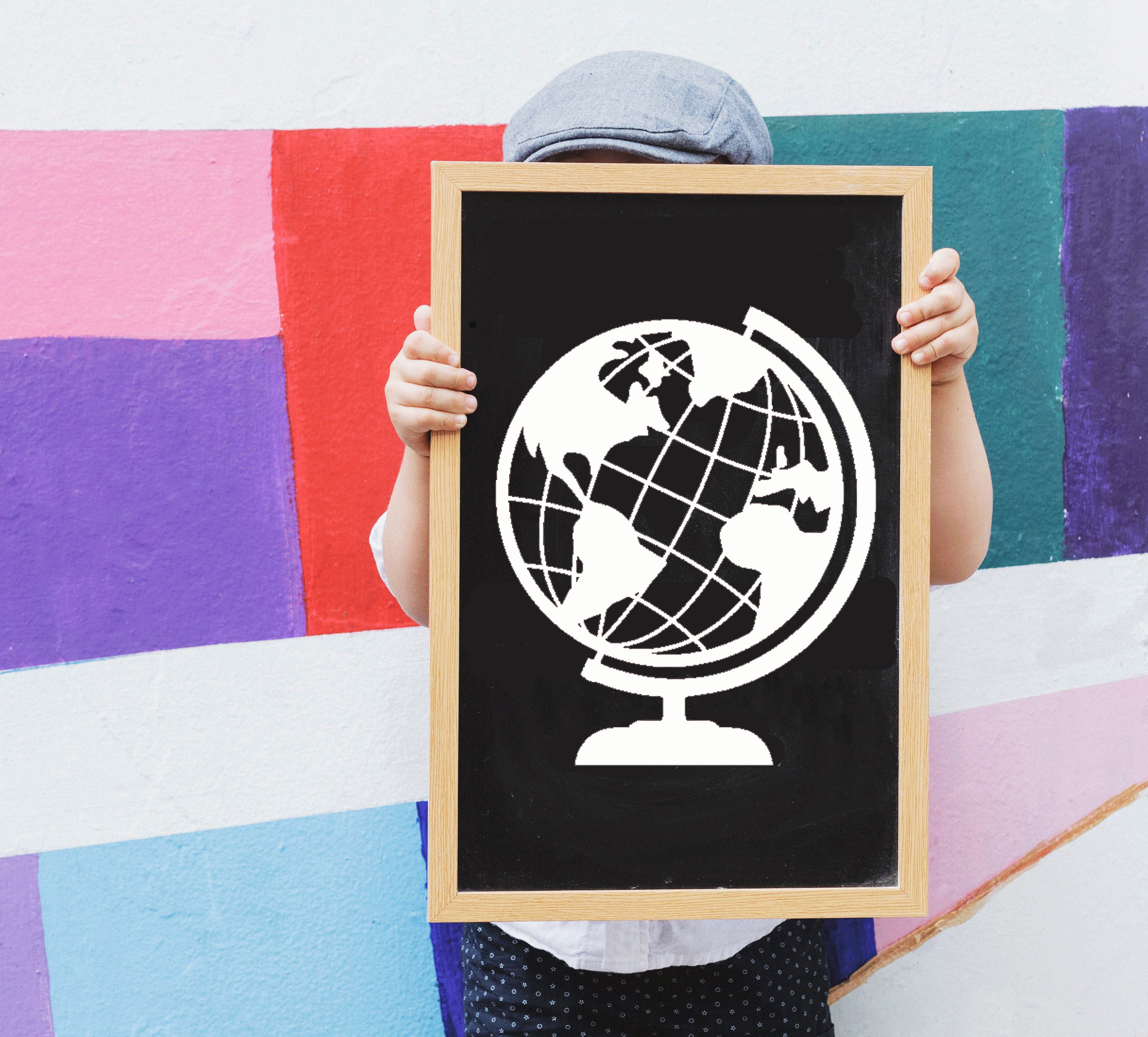 Wiederverwendbare Mylar-Schablone „Drei Globen/Weltkarte“ – Größe A5 (148 X 210 Mm) | Für Decoupage, Möbel, Stoff | Flexibel, Waschbar & Lösungsmittelfest