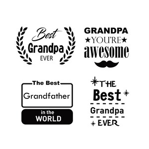 Best Grandpa Grandfather Ever Awesome Birthday Party I Love You BIG SIZES Art Craft Reusable Mylar Stencil or Self Adhesive Stencil Grandpa