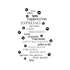 COFFEE Kitchen Reusable Stencil Sizes A5 A4 A3 Modern Style Decor Craft Cappuccino Espresso Latte / Cafe1