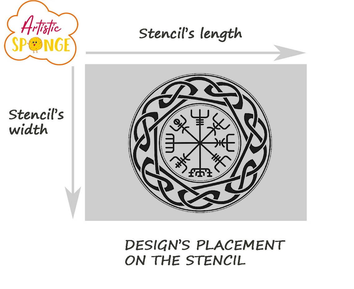Mandala Rune Mandala Runes Celtic Oriental Exotic BIG SIZES Reusable Stencil or Self ...