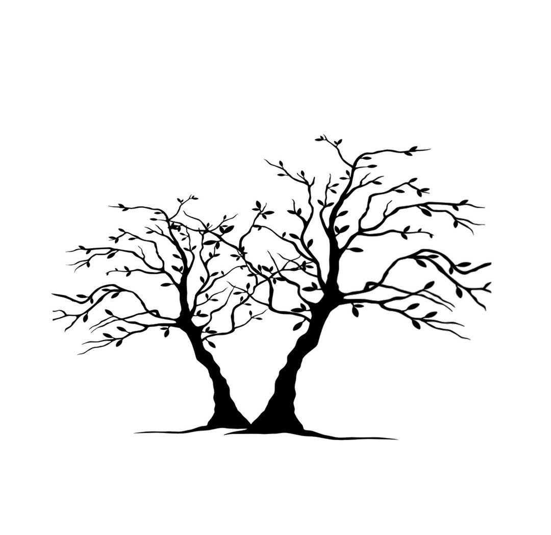 Two Tree Printable Two Trees Stencil, Large Reusable Mylar or Adhesive Stencil T3 - Etsy
