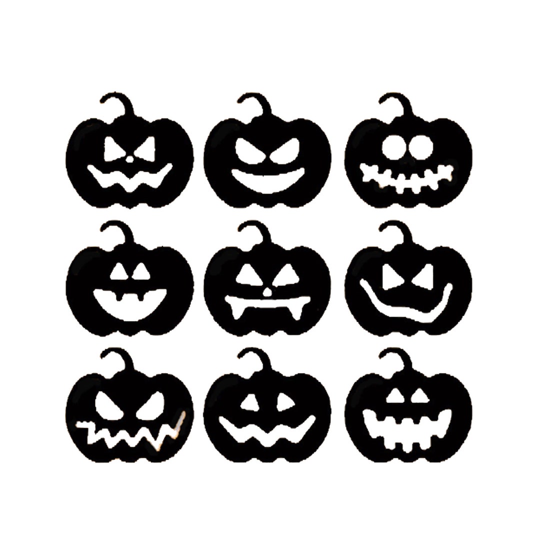 Halloween Party Witch Pumpkin Faces BIG SIZES Reusable Stencil or Self Adhesive One Use Stencil ...