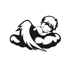 Sleeping Angel Cherub Reusable Stencil Sizes A5 A4 A3 Craft Children Room Wall Decor DIY Love Baby Children Love / Kids106