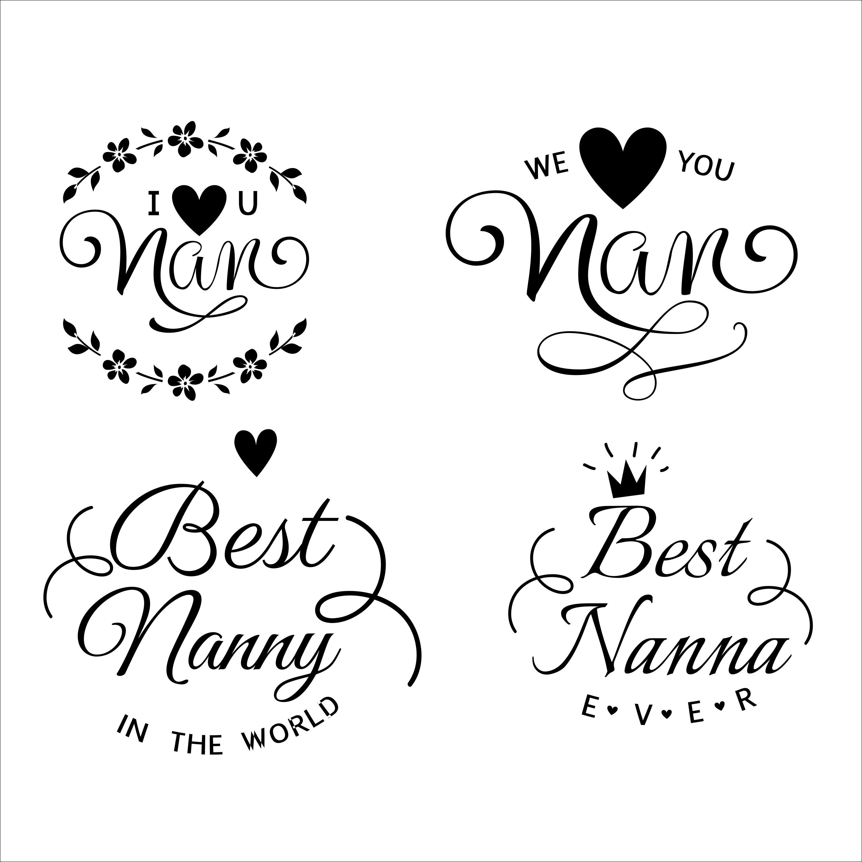 Grandmother Love You Reusable Stencil Set A4 A3 A5 Sizes Nana - Etsy
