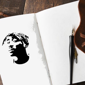 Tupac Face Rap Reusable Stencil Sizes A5 A4 A3 Art Famous People Star Singer / Tupac image 3