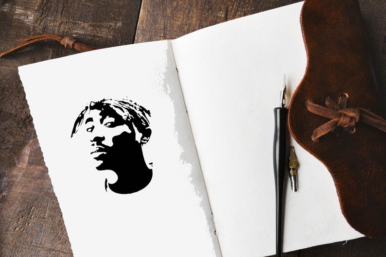 Tupac Face Rap Reusable Stencil Sizes A5 A4 A3 Art Famous People Star Singer / Tupac image 3