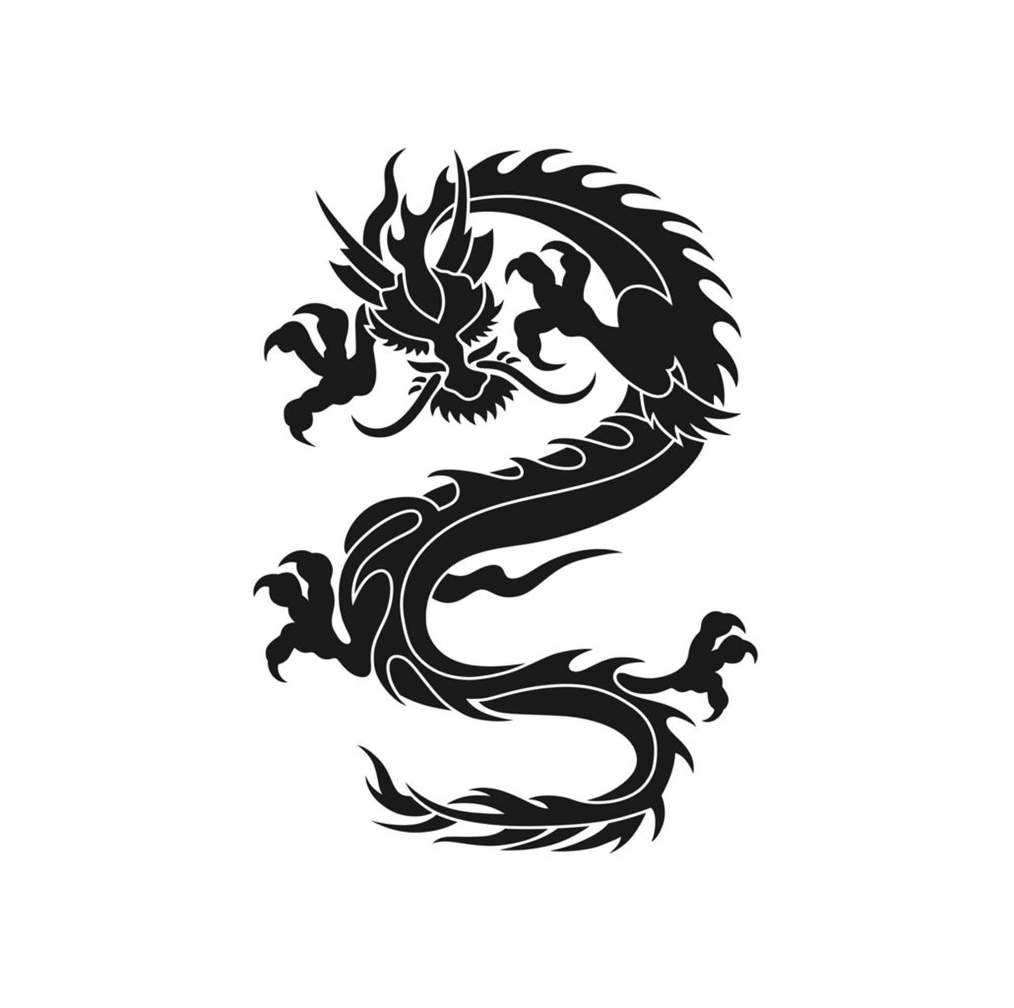 Japanese Dragon Stencil, Reusable Mylar or Self Adhesive, Large