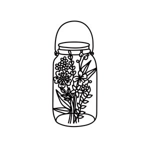Lente bloemen in een pot herbruikbare sjabloon maten A5 A4 A3 Flora bloemen romantische Shabby Chic / F52
