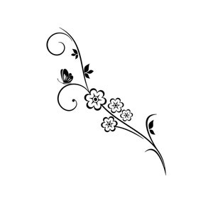 Floral Twig & Butterfly Reusable Stencil Sizes A5 A4 A3 Romantic Shabby Craft DIY Art / J99