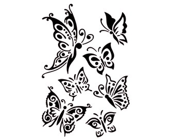 Set Of Butterflies BIG SIZES Reusable Mylar Stencil or Self Adhesive Stencil  / Bird108