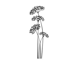 Fennel Stalk Flower Reusable Stencil Sizes A5 A4 A3 Romantic Shabby Chic Craft DIY / F1