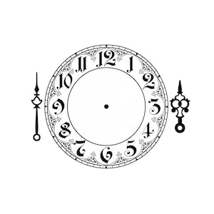 Vintage Clock Reusable Stencil Sizes A5 A4 A3 Shabby Chic Romantic Art Decor / CLOCK