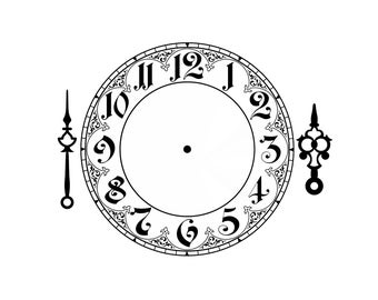 Vintage Clock Reusable Stencil Sizes A5 A4 A3 Shabby Chic Romantic Art Decor / CLOCK