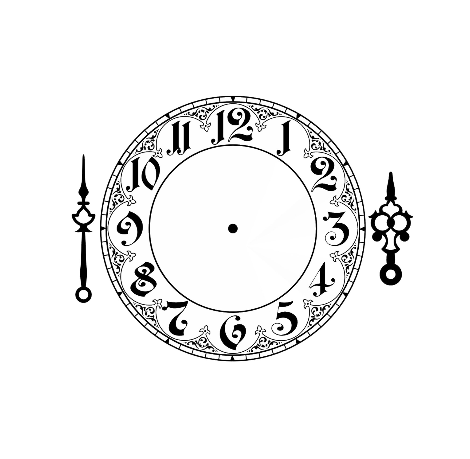 Clock Face Svg, Clock Face Template Cut File, Clock Face Png