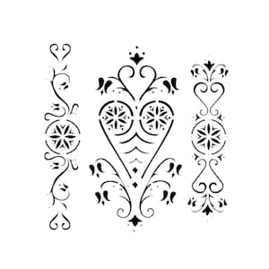 FOLK BORDERS Reusable Stencil Sizes A5 A4 A3 Folklore Shabby Chic Craft DIY / Folk1