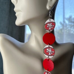 San Francisco Earrings, SF Earrings, Red and Gold Long Earrings, SF Gifts for her, SF Earrings, San Francisco Gifts for Her, Bay Area Pride