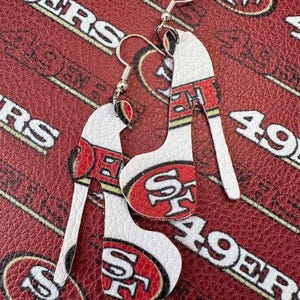 SF Earrings, San Francisco Earrings, Big Red Football Earrings, SF Fans, San Francisco Football Earrings, SF Gifts, Bay Area Earrings