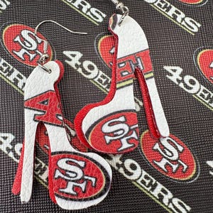 SF Football Earrings, San Francisco  Earrings, SF Fans, San Francisco Football Earrings, Red and Gold Football, Bay Area Pride Jewelry
