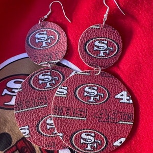 SF Earrings, San Francisco Football Earrings, Big SF Earrings, Bay Area Earrings, SF Jewelry, Yay Area, San Francisco Gifts for Her