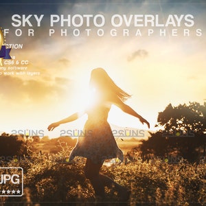 Sunset sky overlays, Photoshop overlays, Blue sky overlays, Orange sky photo overlays, Rainbow light sky photo, Night overlays clouds