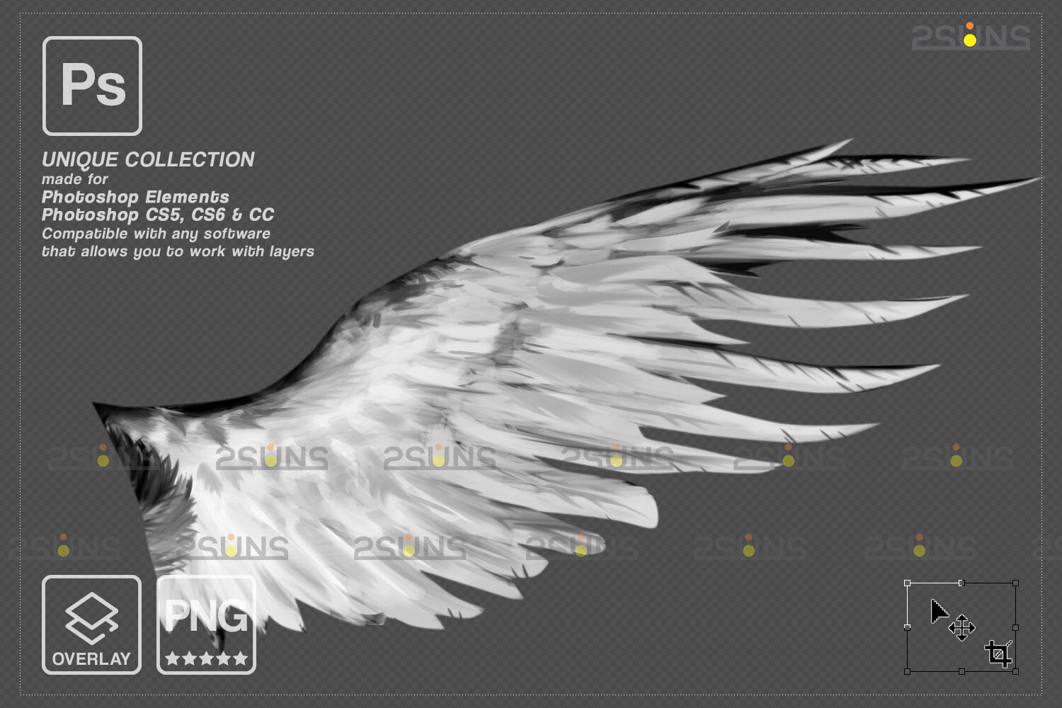 White Digital Angel Wings Overlay Photoshop Overlay - Etsy