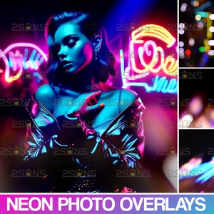 Neon photoshop overlays, Bokeh overlays, Neon Background, Neon light photo overlays, Prism overlay, Neon Backdrop, Neon light effects