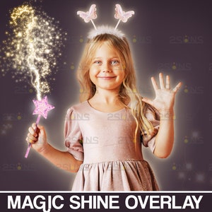 Magic shine fairy effect, Photoshop overlay, Photoshop sparkler, Sparkle stardust, Fairy dust, Golden glitter, Halloween overlay, Magic wand