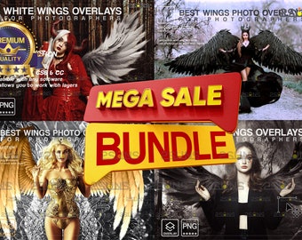 Bundle Black digital angel wings overlay, Photoshop overlays, Halloween overlay, Feather angel wings png, Fairy Halloween wing photo overlay