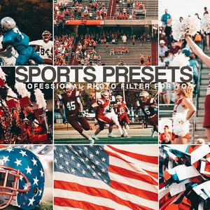 Lightroom Cheerleader presets, American Football presets, Filter Sport presets, Baseball presets, mobile and desktop, moody sport preset