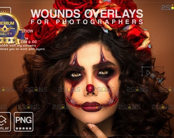 Halloween-overlay, Photoshop-overlays, bloedspatten foto-overlays, Halloween-clipart, rode noodlijdende overlays, eng bloed-overlay