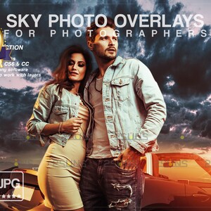 Sunset sky overlay, Sky photoshop overlays, cloud photo overlays, Blue sky overlays, Rainbow light overlays, Photoshop textures clouds