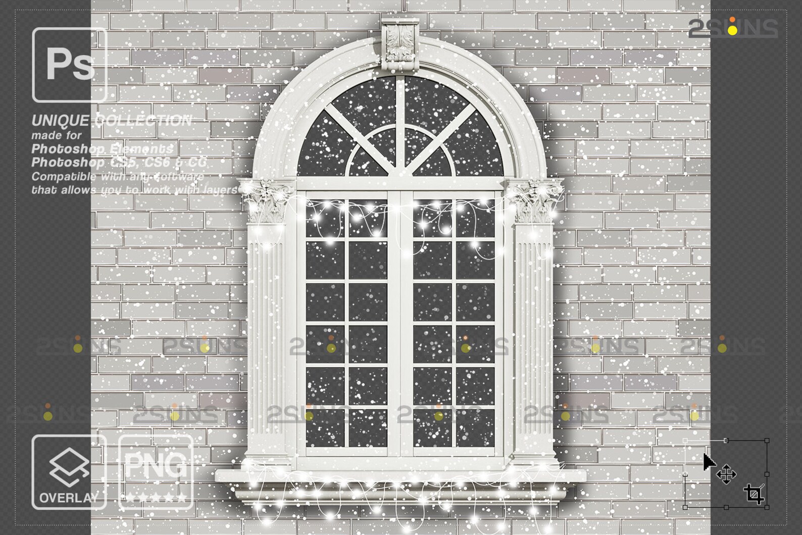Christmas window overlay &amp; Christmas overlay Photoshop | Etsy
