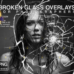 Broken Glass Photo Overlay, Halloween overlay, Photoshop overlays, Realistic Glass overlay, Broken Glass png, glass clipart, glass overlay
