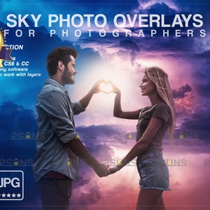 Sunset sky overlay, Photoshop overlays, Rainbow light photo overlays, Blue sky overlays, Night sky overlays, Pastel Sky Overlays clouds