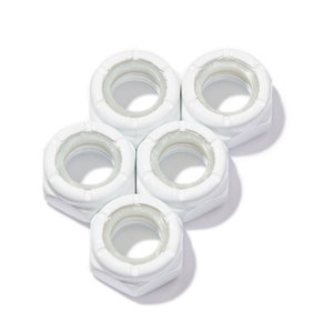 Aangepaste asmoeren hardware (5) Skateboard / Longboard / Penny Board / Cruiser - WHITE Defiant Upgrades