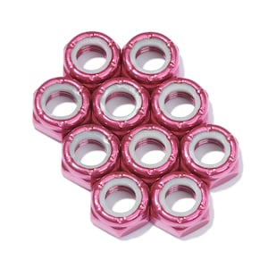 Custom Axle Nuts Hardware (10) Roller Skate / Quad Skate / Derby Skate - DARKER PINK Defiant Upgrades