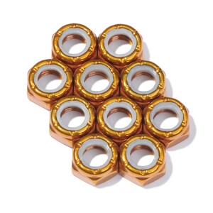 Custom Axle Nuts Hardware (10) Roller Skate / Quad Skate / Derby Skate - TANGERINE Defiant Upgrades