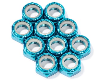 Tuercas de eje personalizadas (10) para patines, quads y derby - Actualizaciones CYAN Defiant