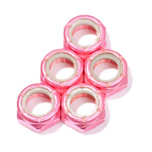 Custom Kingpin Nuts Hardware (5) Roller Skate / Quad Skate / Derby Skate - BUBBLEGUM Defiant Upgrades