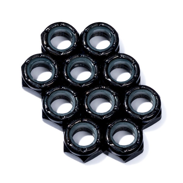 Custom Axle Nuts Hardware (10) Roller Skate / Quad Skate / Derby Skate - BLACK Defiant Upgrades